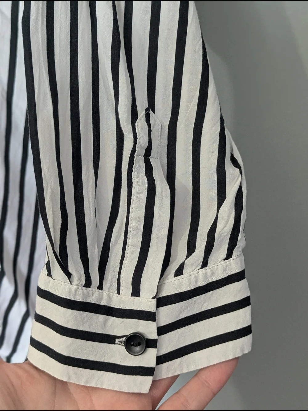 Addition Elle Womens Black White Vertical Striped Knot-Front Blouse Coastal Chic - Picture 6 of 9